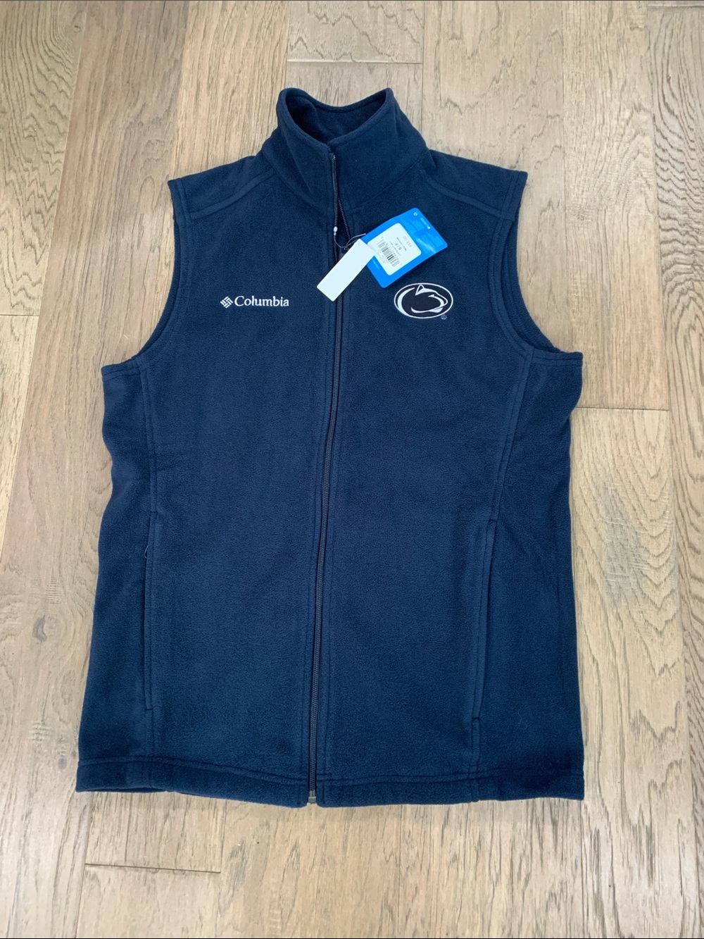 NWT Columbia Navy Blue Fleece Vest with Penn State Logo Size Small